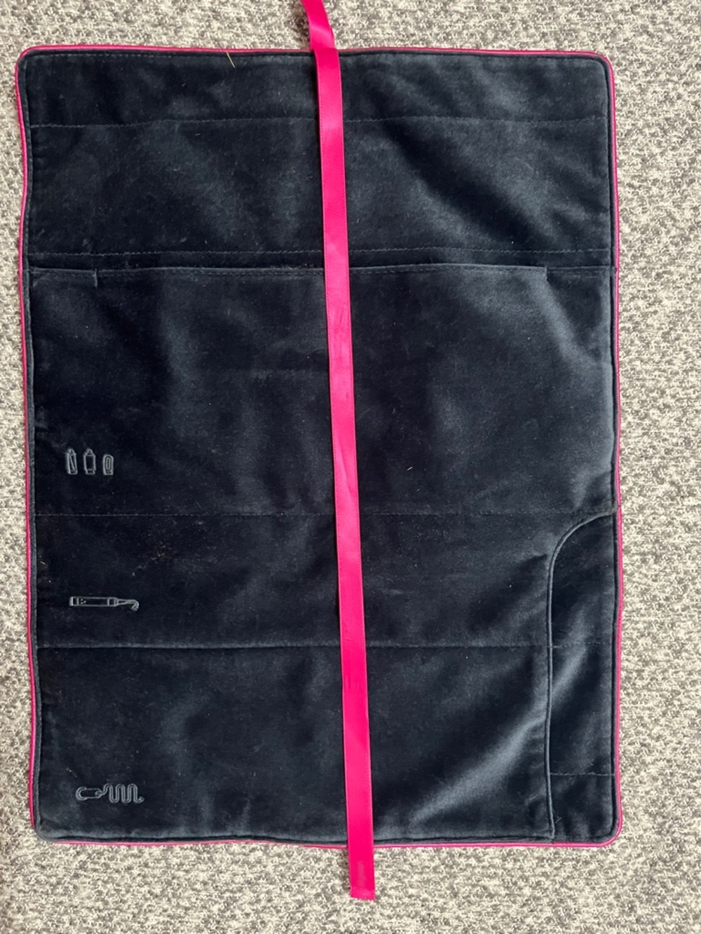 Dyson Black Velvet Hair Tool Roll with Pink Trim